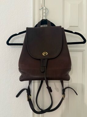 Vintage Coach Brown Leather Backpack